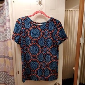 Pretty blue and orange blouse